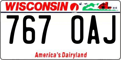 WI license plate 767OAJ