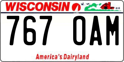 WI license plate 767OAM