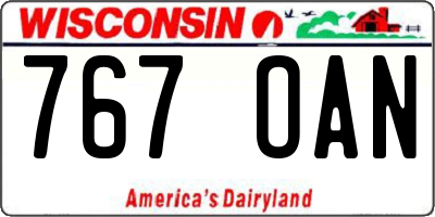 WI license plate 767OAN