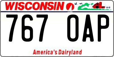 WI license plate 767OAP