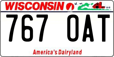 WI license plate 767OAT