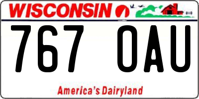 WI license plate 767OAU