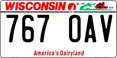 WI license plate 767OAV