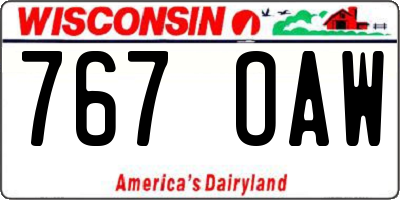 WI license plate 767OAW