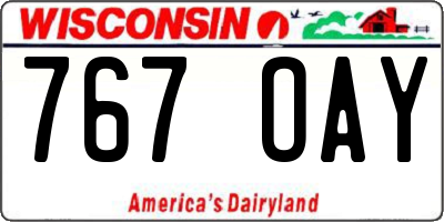 WI license plate 767OAY