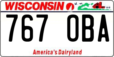 WI license plate 767OBA