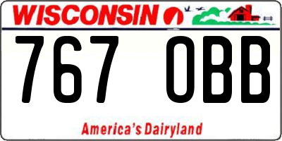 WI license plate 767OBB