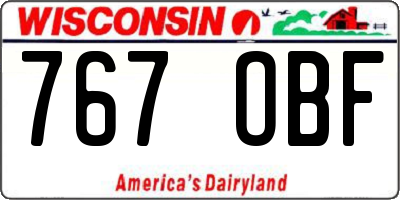 WI license plate 767OBF