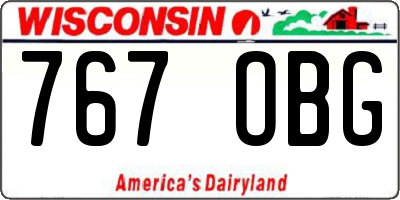 WI license plate 767OBG