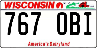 WI license plate 767OBI
