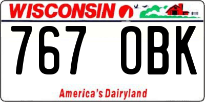 WI license plate 767OBK