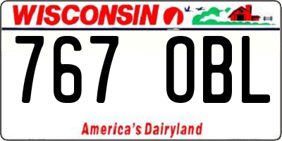 WI license plate 767OBL