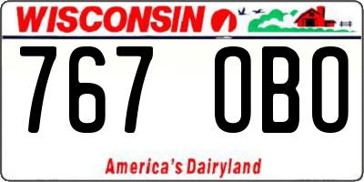 WI license plate 767OBO