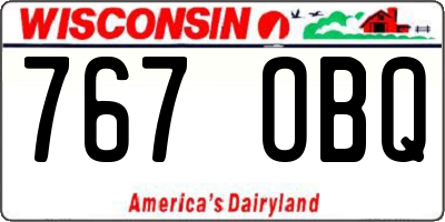 WI license plate 767OBQ
