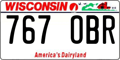 WI license plate 767OBR
