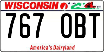 WI license plate 767OBT