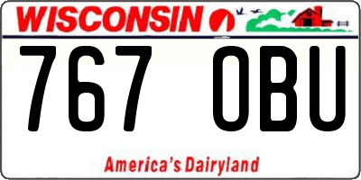 WI license plate 767OBU