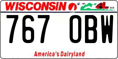 WI license plate 767OBW