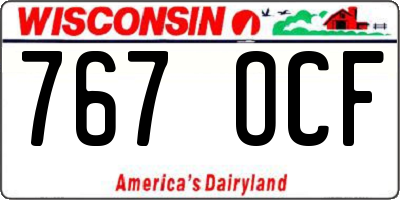 WI license plate 767OCF