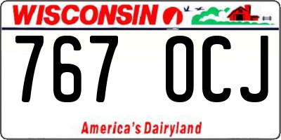 WI license plate 767OCJ