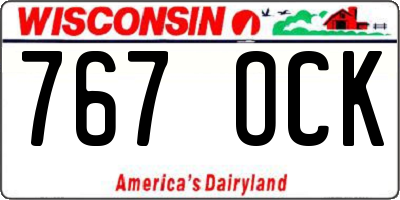 WI license plate 767OCK