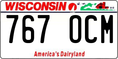 WI license plate 767OCM