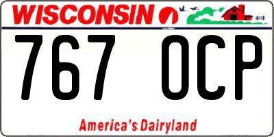 WI license plate 767OCP