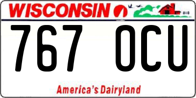 WI license plate 767OCU