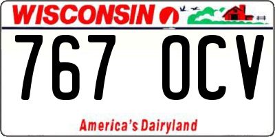 WI license plate 767OCV