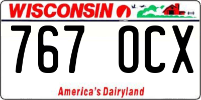 WI license plate 767OCX