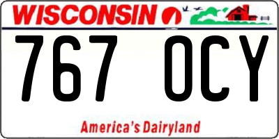 WI license plate 767OCY