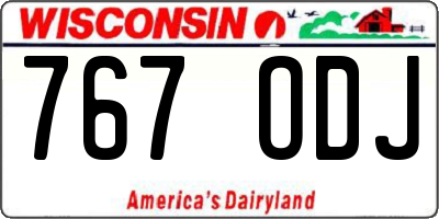WI license plate 767ODJ