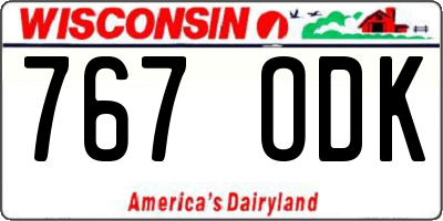 WI license plate 767ODK