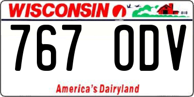 WI license plate 767ODV