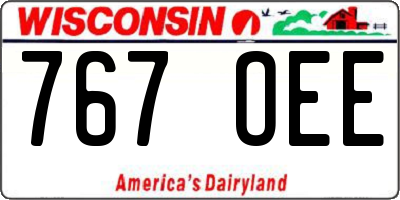 WI license plate 767OEE