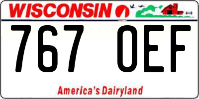 WI license plate 767OEF