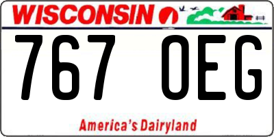 WI license plate 767OEG