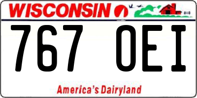 WI license plate 767OEI