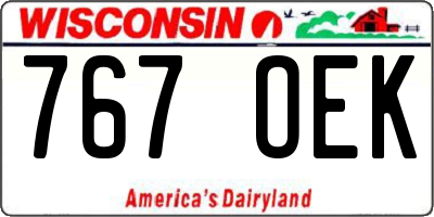 WI license plate 767OEK