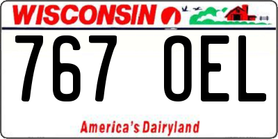 WI license plate 767OEL