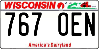 WI license plate 767OEN