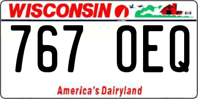 WI license plate 767OEQ