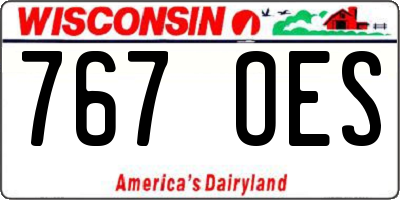 WI license plate 767OES