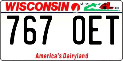 WI license plate 767OET