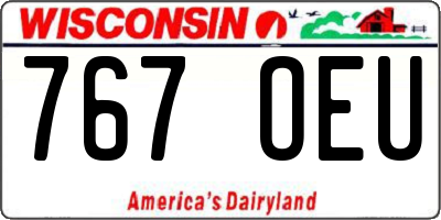 WI license plate 767OEU