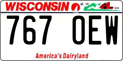 WI license plate 767OEW