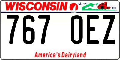 WI license plate 767OEZ