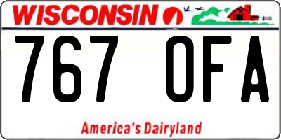 WI license plate 767OFA