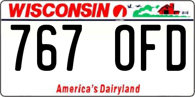 WI license plate 767OFD