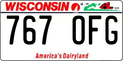 WI license plate 767OFG